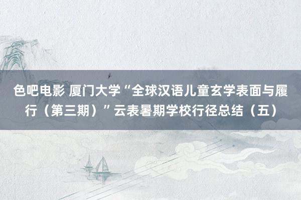 色吧电影 厦门大学“全球汉语儿童玄学表面与履行（第三期）”云表暑期学校行径总结（五）