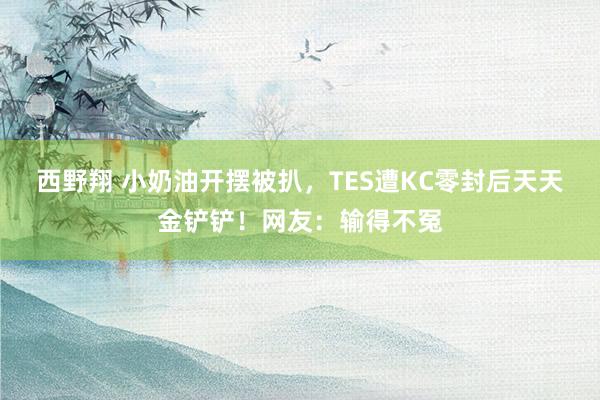 西野翔 小奶油开摆被扒，TES遭KC零封后天天金铲铲！网友：输得不冤