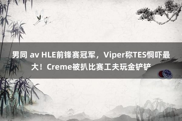 男同 av HLE前锋赛冠军，Viper称TES恫吓最大！Creme被扒比赛工夫玩金铲铲