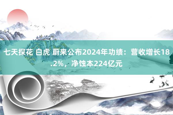 七天探花 白虎 蔚来公布2024年功绩：营收增长18.2%，净蚀本224亿元