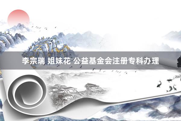 李宗瑞 姐妹花 公益基金会注册专科办理