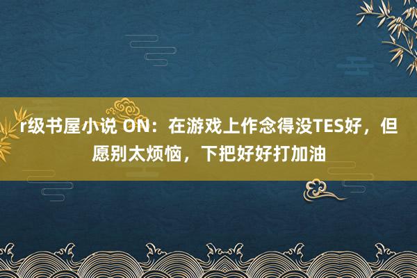 r级书屋小说 ON：在游戏上作念得没TES好，但愿别太烦恼，下把好好打加油