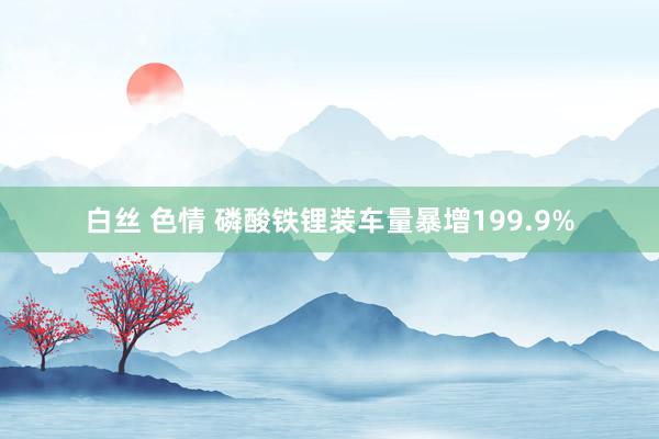 白丝 色情 磷酸铁锂装车量暴增199.9%
