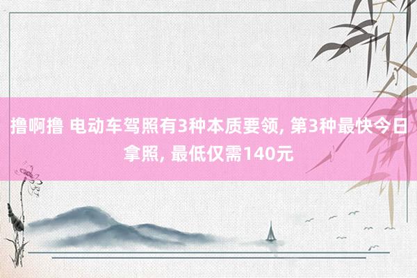 撸啊撸 电动车驾照有3种本质要领, 第3种最快今日拿照, 最低仅需140元