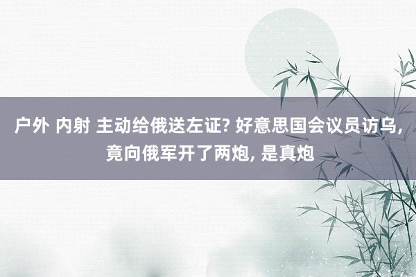 户外 内射 主动给俄送左证? 好意思国会议员访乌, 竟向俄军开了两炮, 是真炮