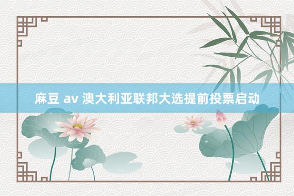 麻豆 av 澳大利亚联邦大选提前投票启动