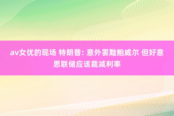 av女优的现场 特朗普: 意外罢黜鲍威尔 但好意思联储应该裁减利率