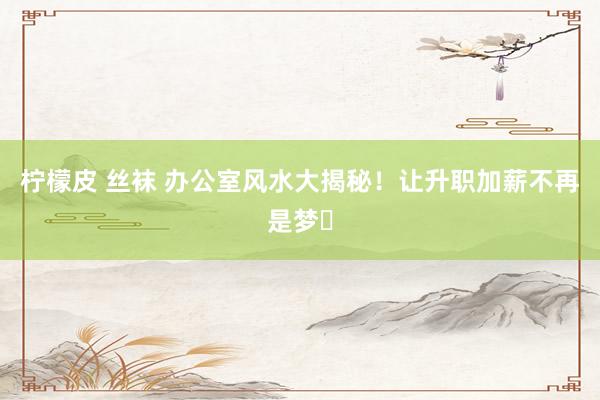 柠檬皮 丝袜 办公室风水大揭秘！让升职加薪不再是梦✨