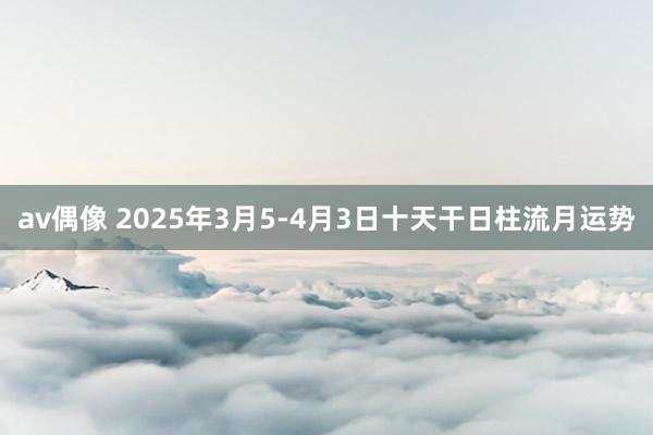 av偶像 2025年3月5-4月3日十天干日柱流月运势