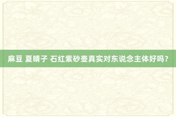 麻豆 夏晴子 石红紫砂壶真实对东说念主体好吗？